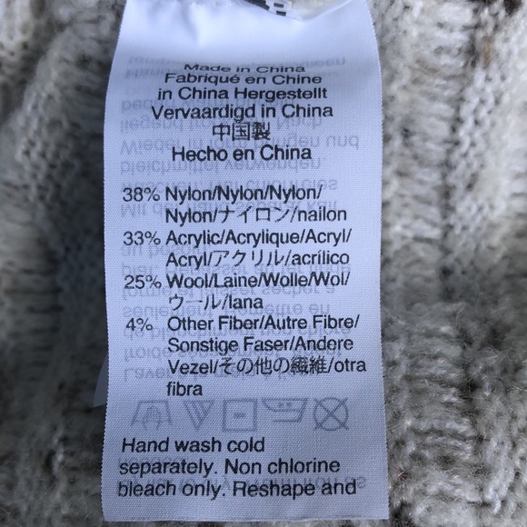 Madewell Donegal Belmont wool blend mock neck Ivory sweater w/specks Size Small - Picture 7 of 7